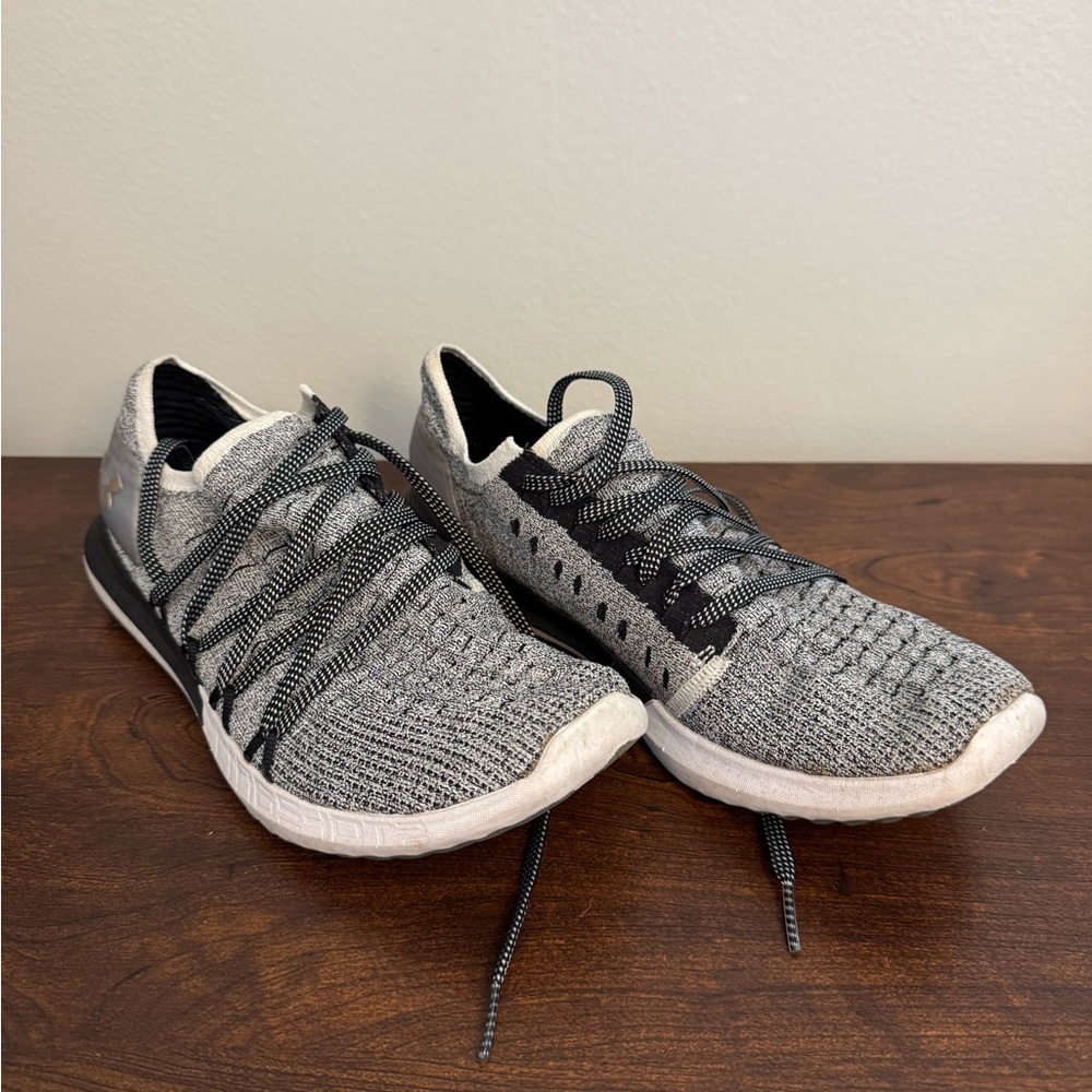 Under Armour Black and White Knit Sneakers
